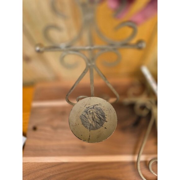 Vintage Metal Wall-Mounted Candle Holders With Filigree Scrollwork Design - Picture 7 of 8